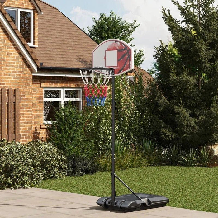 Adjustable Basketball Stand Net System with Wheels and an Enlarged Base - 179cm - 209cm - Little and Giant Explorers HOMCOM