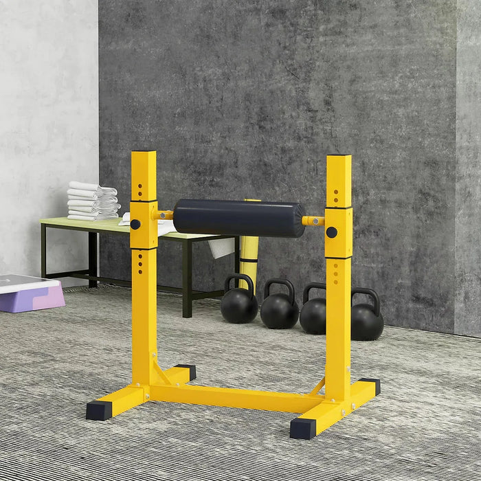 Adjustable Bulgarian Squat Stand – Yellow Steel | Height Adjustable Leg Roller SPORTNOW - Little and Giant Explorers SPORTNOW