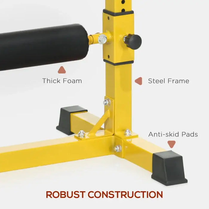 Adjustable Bulgarian Squat Stand – Yellow Steel | Height Adjustable Leg Roller SPORTNOW - Little and Giant Explorers SPORTNOW