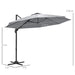 Adjustable Cantilever Parasol with Base and Solar LED Lights in Light Grey 3(m) - Little and Giant Explorers Outsunny