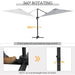 Adjustable Cantilever Parasol with Base and Solar LED Lights in Light Grey 3(m) - Little and Giant Explorers Outsunny