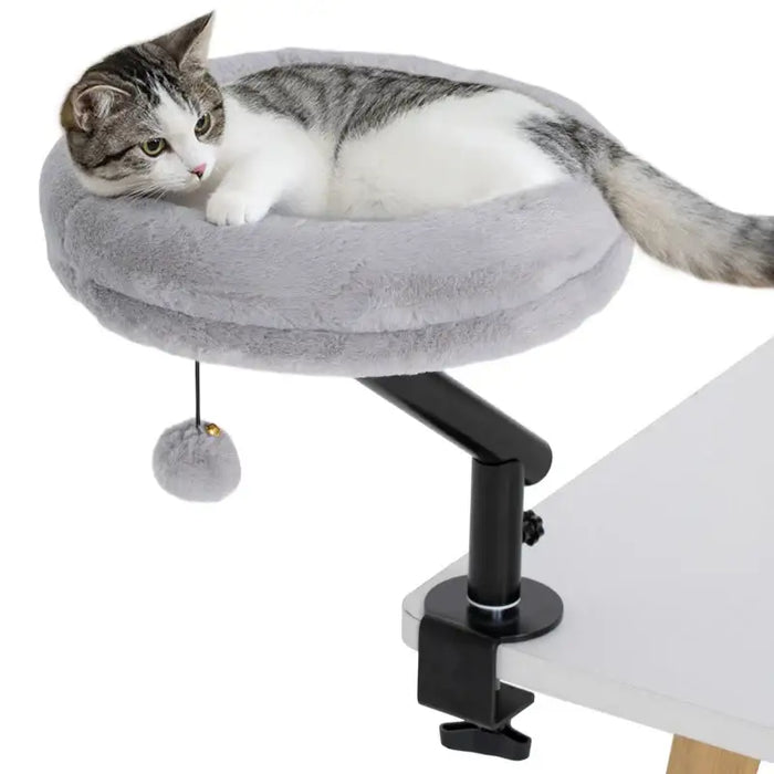 Adjustable Cat Hammock – Grey | Space-Saving Clamp Design and 360° Rotation PAWHUT - Little and Giant Explorers PawHut