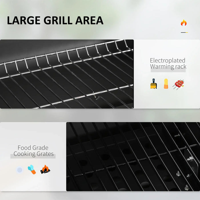 Charcoal Grill with Height-Adjustable Coal Pan - Little and Giant Explorers Outsunny