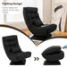 Adjustable Comfy Floor Sofa Chair with Swivel Base in Black - Little and Giant Explorers Costway