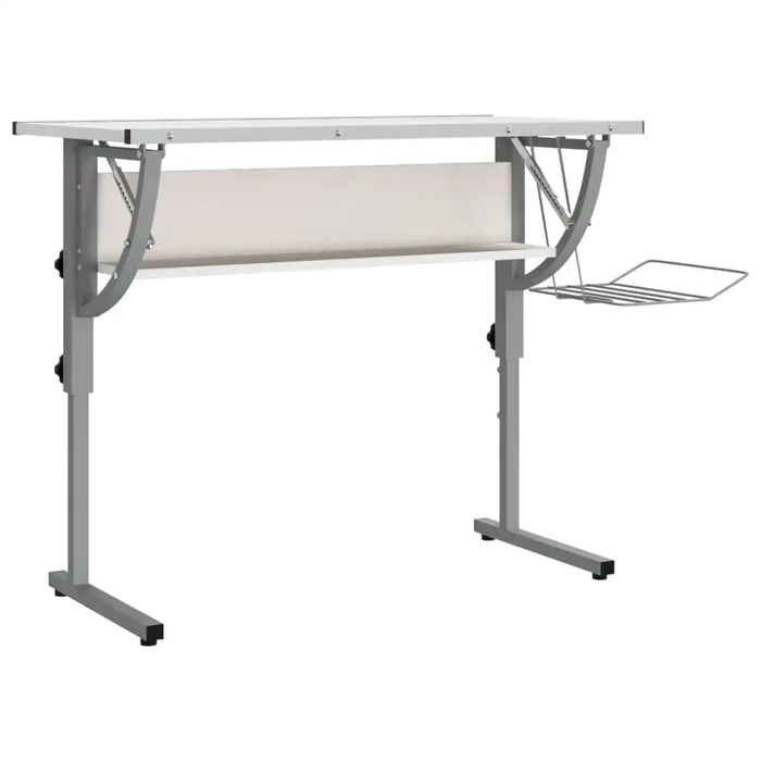 Adjustable Craft Desk – White and Grey | Tilting Workstation with Storage VIDAXL - Little and Giant Explorers vidaXL
