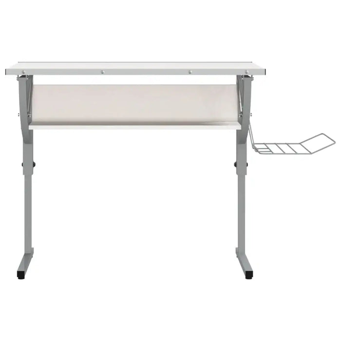 Adjustable Craft Desk – White and Grey | Tilting Workstation with Storage VIDAXL - Little and Giant Explorers vidaXL