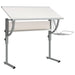 Adjustable Craft Desk – White and Grey | Tilting Workstation with Storage VIDAXL - Little and Giant Explorers vidaXL