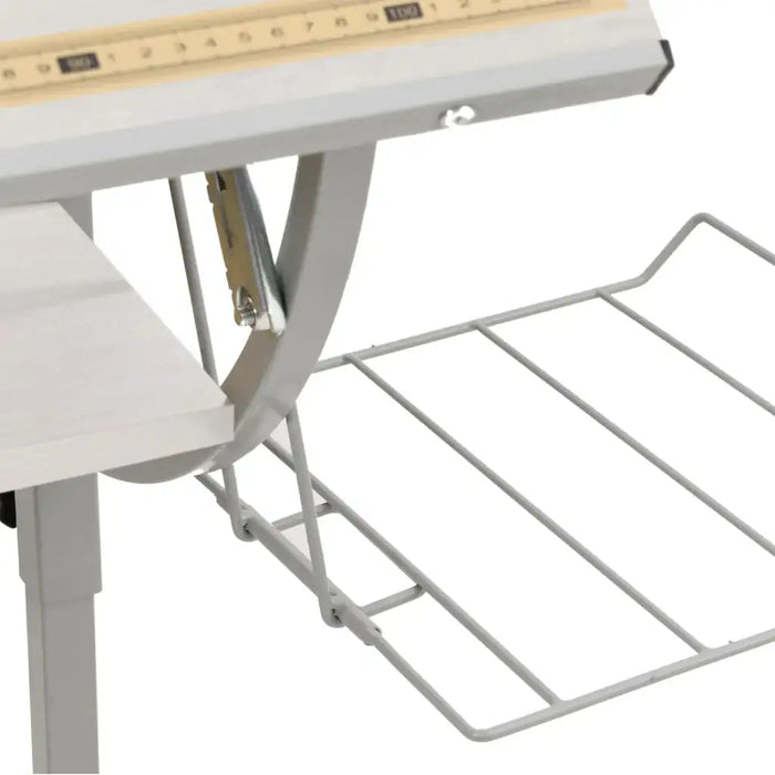 Adjustable Craft Desk – White and Grey | Tilting Workstation with Storage VIDAXL - Little and Giant Explorers vidaXL