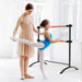 Adjustable Double Ballet Barre – Freestanding Beech Wood and Metal | 4 Height Levels COSTWAY - Little and Giant Explorers Costway