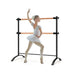Adjustable Double Ballet Barre – Freestanding Beech Wood and Metal | 4 Height Levels COSTWAY - Little and Giant Explorers Costway