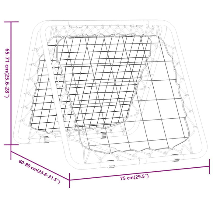 Football Rebounder - Double Side - Adjustable in Yellow and Black - Little and Giant Explorers vidaXL