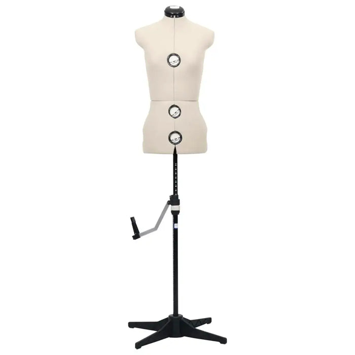 Adjustable Dress Form Cream and Black | Professional Display Mannequin Size S - Little and Giant Explorers vidaXL