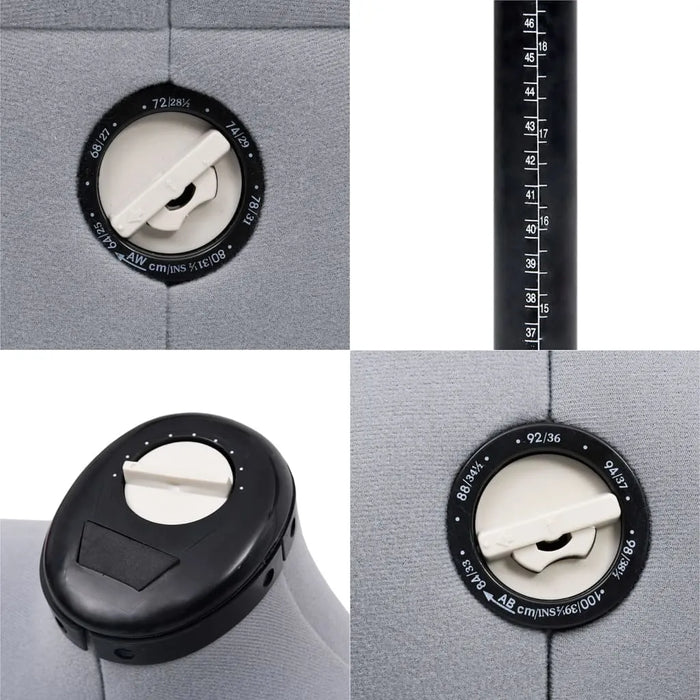 Adjustable Dress Form Grey and Black | Professional Display Mannequin Size S - Little and Giant Explorers vidaXL