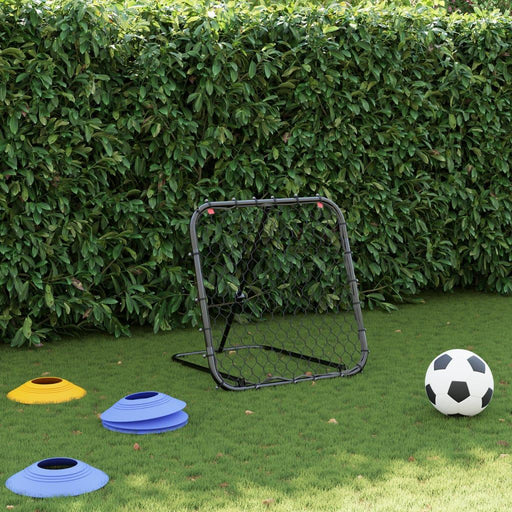 Football Rebounder - Adjustable in Black (84 x 73 x 60-80cm) - Little and Giant Explorers vidaXL