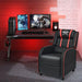 Adjustable Gaming Chair | Black and Red with 90-160° Backrest and Metal Footrest - Little and Giant Explorers Costway