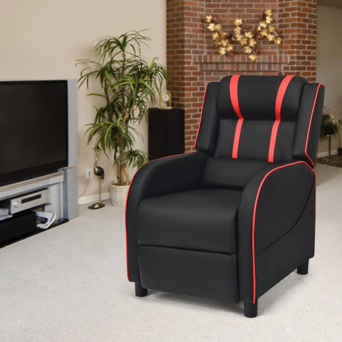 Adjustable Gaming Chair with Recliner and Footrest | Red - Little and Giant Explorers Costway