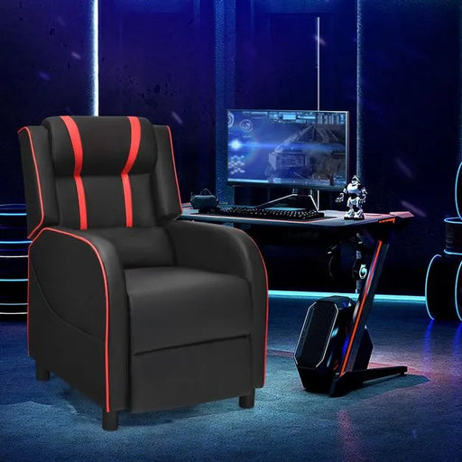 Adjustable Gaming Chair with Recliner and Footrest | Red - Little and Giant Explorers Costway