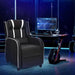 Adjustable Gaming Chair with Recliner and Footrest | White - Little and Giant Explorers Costway