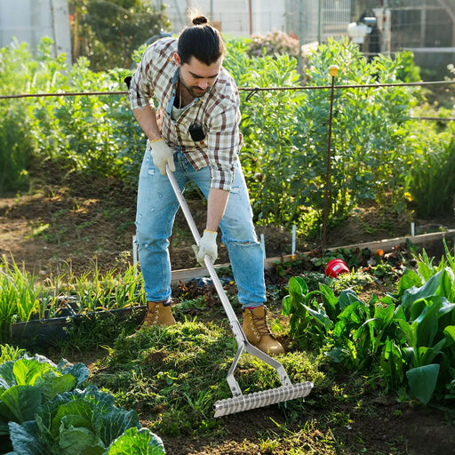 Adjustable Garden Thatch Rake | 178cm Aluminium Handle - Dual-Sided 50cm Head COSTWAY - Little and Giant Explorers Costway