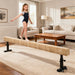 Adjustable Gymnastics Balance Beam | 3 Height Options, Solid Wood Core and Wheels HOMCOM - Little and Giant Explorers