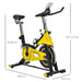 Adjustable Indoor Exercise Bike - Yellow | Upright Stationary Fitness Cycle HOMCOM - Little and Giant Explorers HOMCOM