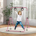 Adjustable Kids Gymnastics Bar with Non Slip Mats in Pink - Little and Giant Explorers HOMCOM