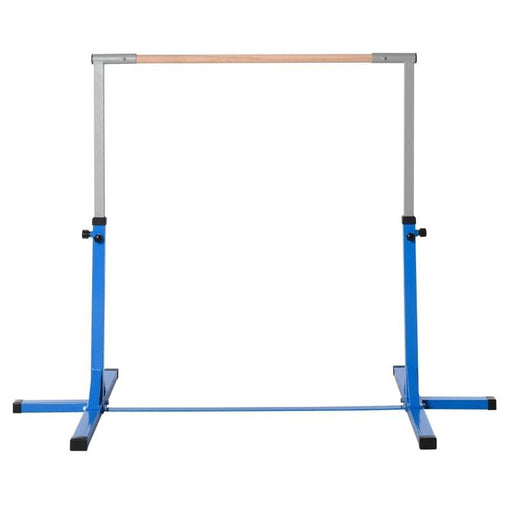 Adjustable Kids Gymnastics Horizontal Training Bar with Steel Frame Wooden Bar - Little and Giant Explorers HOMCOM