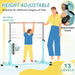 Adjustable Kids Gymnastics Horizontal Training Bar with Steel Frame Wooden Bar in Light Blue - Little and Giant Explorers HOMCOM