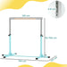 Adjustable Kids Gymnastics Horizontal Training Bar with Steel Frame Wooden Bar in Light Blue - Little and Giant Explorers HOMCOM