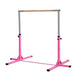 Adjustable Kids Gymnastics Horizontal Training Bar with Steel Frame Wooden Bar in Pink - Little and Giant Explorers HOMCOM