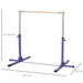 Adjustable Kids Gymnastics Horizontal Training Bar with Steel Frame Wooden Bar in Purple - Little and Giant Explorers HOMCOM