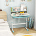 Children's desk with shelves in a bedroom setting
