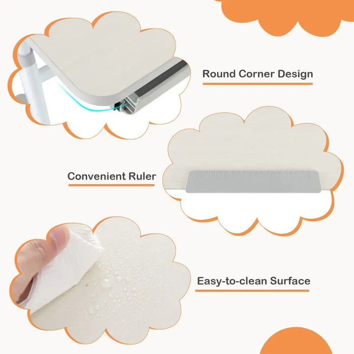 White corner rounder with features highlighted on a white background