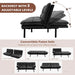 Adjustable Memory Foam Futon Sofa Bed – Black PU Leather | 3 Recline Angles COSTWAY - Little and Giant Explorers