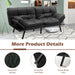 Adjustable Memory Foam Futon Sofa Bed – Black PU Leather | 3 Recline Angles COSTWAY - Little and Giant Explorers