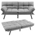 Adjustable Memory Foam Futon Sofa Bed – Grey | 3-Position Recliner - Adjustable Armrests COSTWAY - Little and Giant Explorers