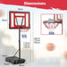 Adjustable Poolside Basketball Hoop 115–135cm - Red | Shatterproof Backboard and Wheels COSTWAY - Little and Giant Explorers Costway