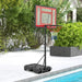 Adjustable Poolside Basketball Hoop 115–135cm - Red | Shatterproof Backboard and Wheels COSTWAY - Little and Giant Explorers Costway