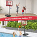 Adjustable Poolside Basketball Hoop 115–135cm - Red | Shatterproof Backboard and Wheels COSTWAY - Little and Giant Explorers Costway