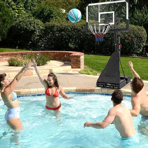 Adjustable Portable Basketball Hoop – 4.9ft-10ft | Shatterproof Backboard with 10-Level Height COSTWAY - Little and Giant Explorers Costway