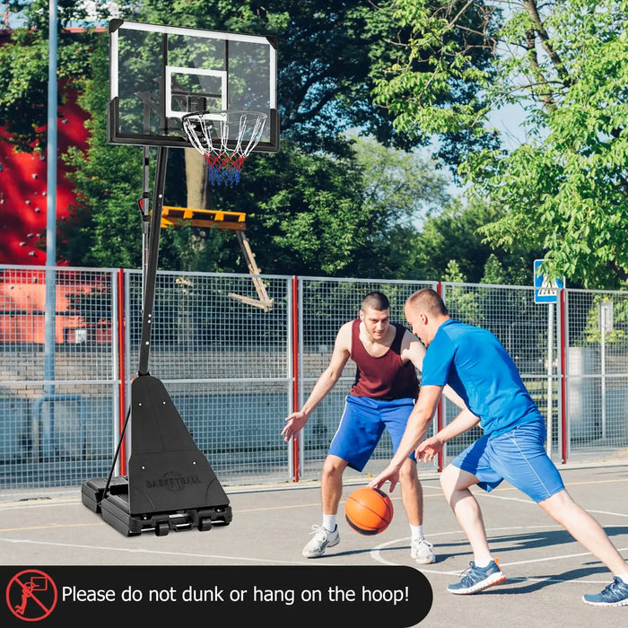 Adjustable Portable Basketball Hoop – 4.9ft-10ft | Shatterproof Backboard with 10-Level Height COSTWAY - Little and Giant Explorers Costway