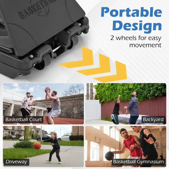 Adjustable Portable Basketball Hoop – 4.9ft-10ft | Shatterproof Backboard with 10-Level Height COSTWAY - Little and Giant Explorers Costway