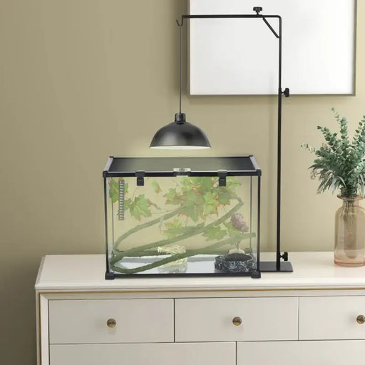 Adjustable Reptile Lamp Stand | Steel Heat Lamp Holder for Lizards, Snakes and Amphibians PAWHUT - Little and Giant Explorers PawHut