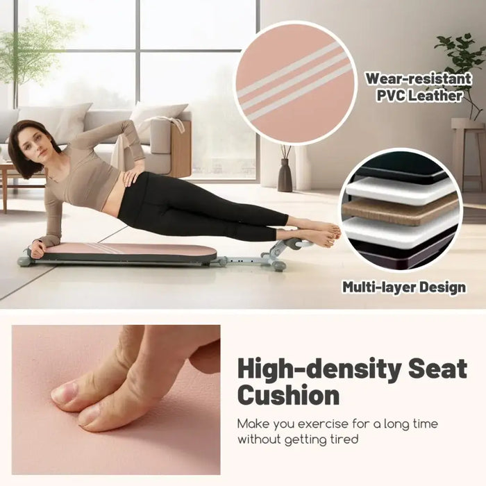Adjustable Sit-Up Bench – Pink | Multifunctional Training Platform with 3-Angle Adjustment COSTWAY - Little and Giant Explorers Costway