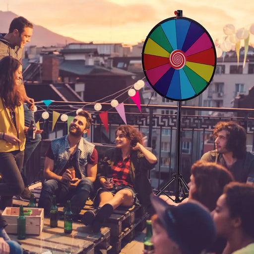 Adjustable Spinning Prize Wheel - 60cm | 14 Colour Slots and Tripod Stand COSTWAY - Little and Giant Explorers Costway