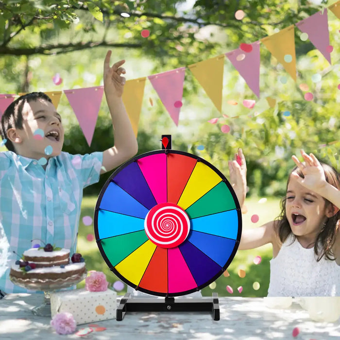 Adjustable Spinning Prize Wheel - 60cm | 14 Colour Slots and Tripod Stand COSTWAY - Little and Giant Explorers Costway