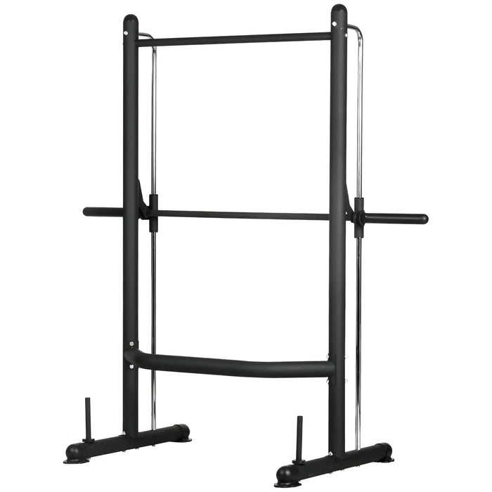 Adjustable Squat Rack with Pull Up Bar and Barbell Bar - Little and Giant Explorers HOMCOM