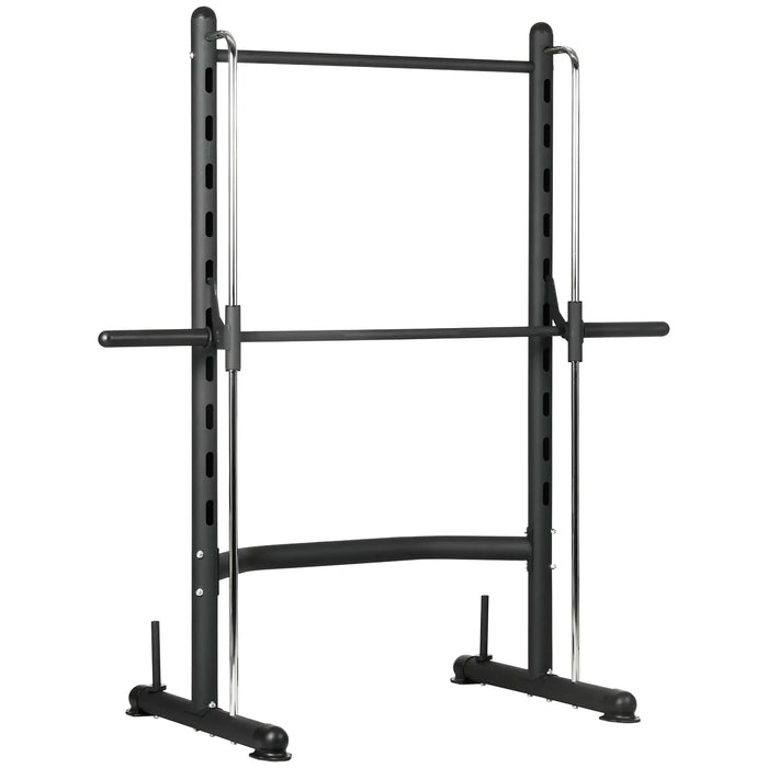 Adjustable Squat Rack with Pull Up Bar and Barbell Bar - Little and Giant Explorers HOMCOM