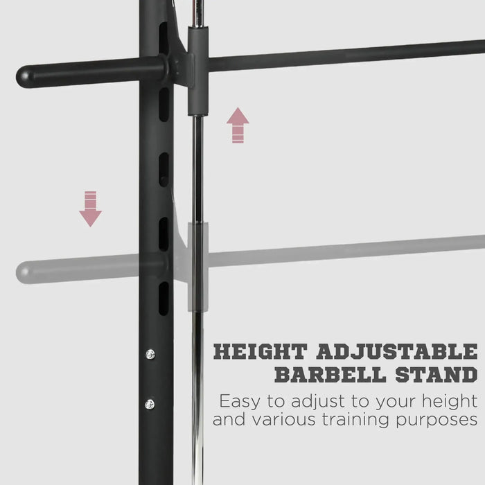 Adjustable Squat Rack with Pull Up Bar and Barbell Bar - Little and Giant Explorers HOMCOM