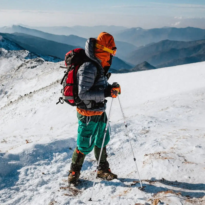 Adjustable Trekking Poles – Silver | Lightweight Aluminium Walking Sticks with Cork Grip COSTWAY - Little and Giant Explorers Costway